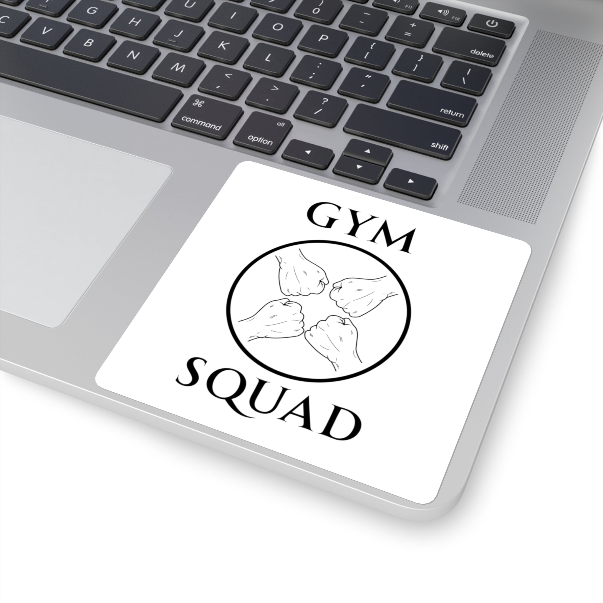 Gym Squad Square Sticker — Fist Bump Decal for the Squad
