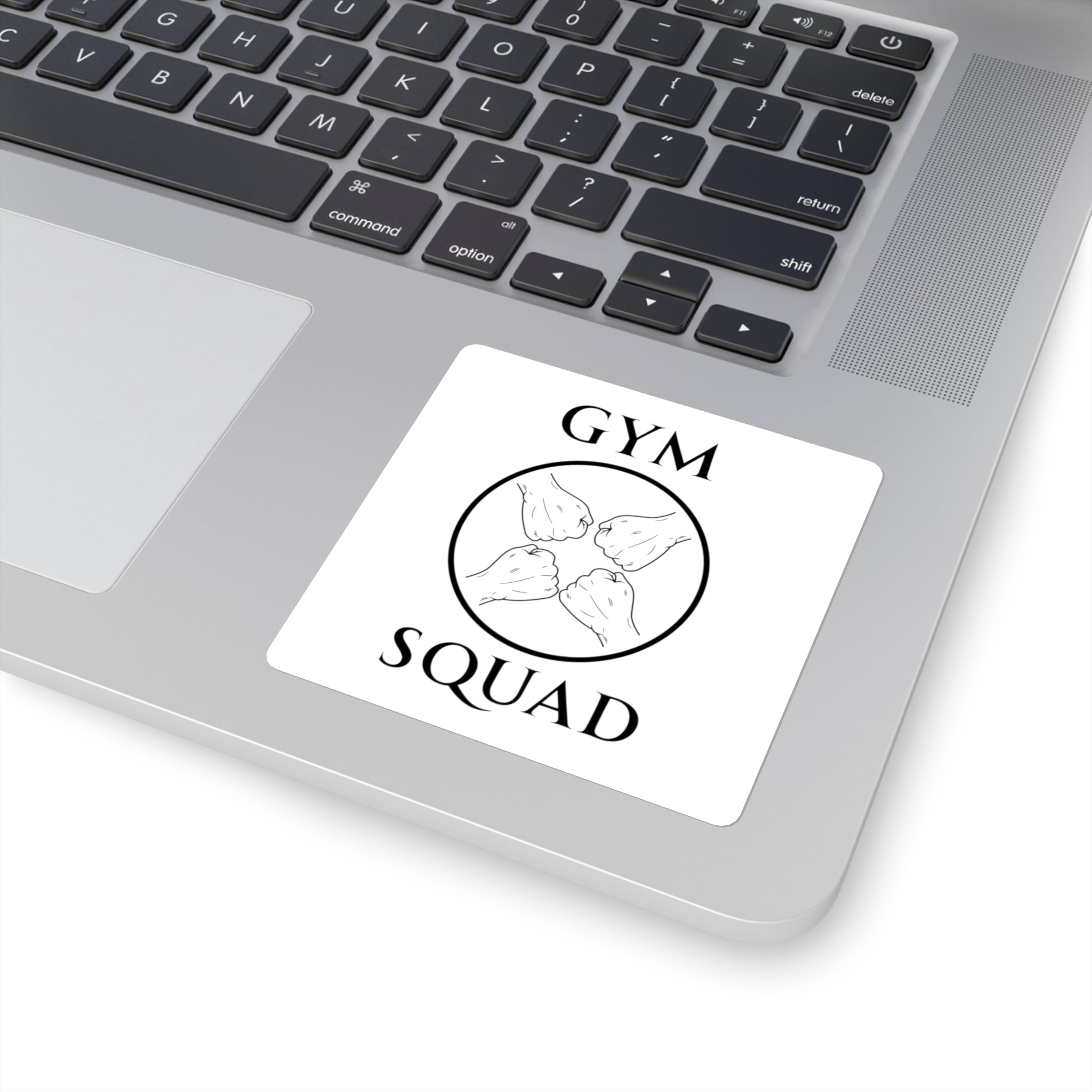 Gym Squad Square Sticker — Fist Bump Decal for the Squad