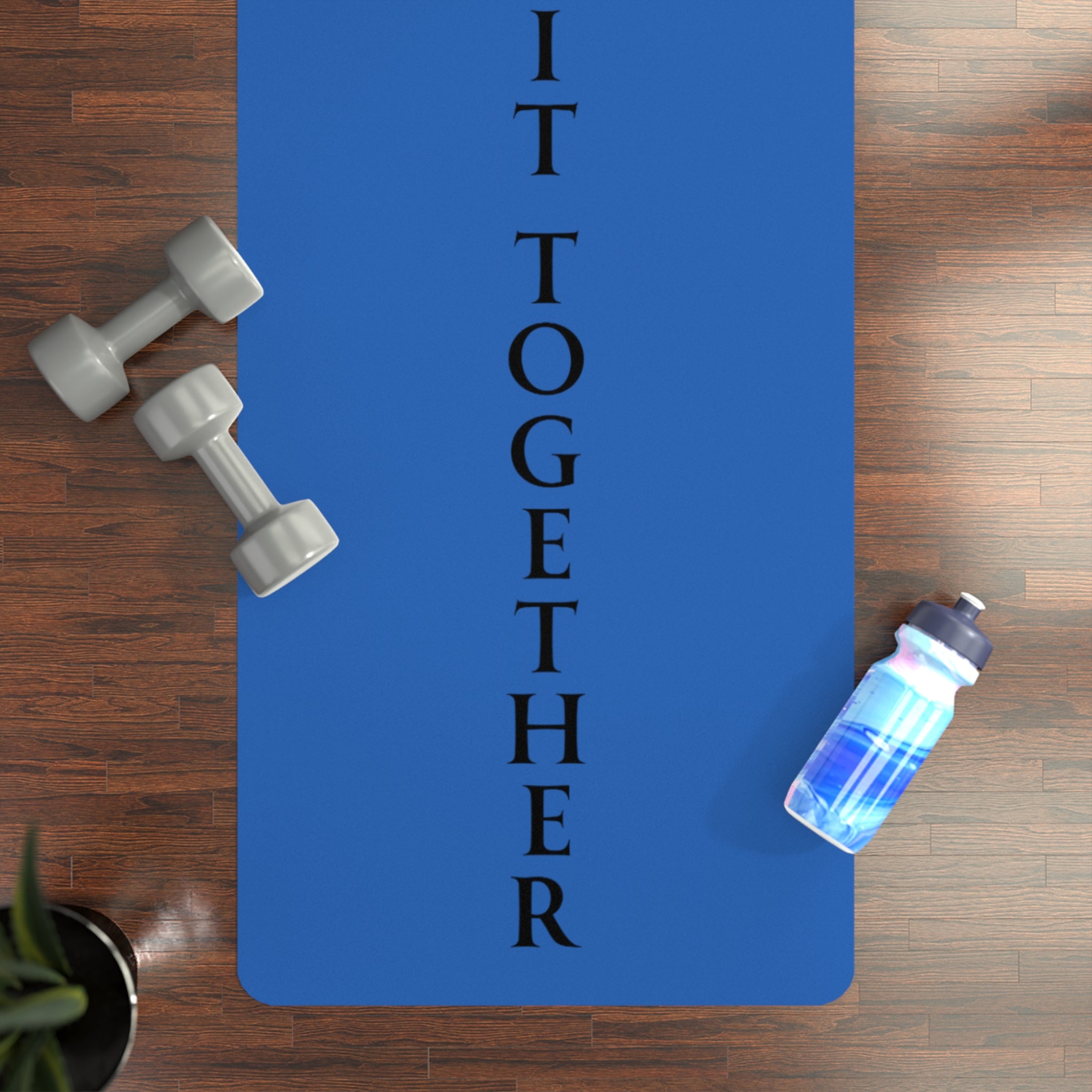 Rubber Yoga Mat — "Gym Squad" Fit Together Vertical Design