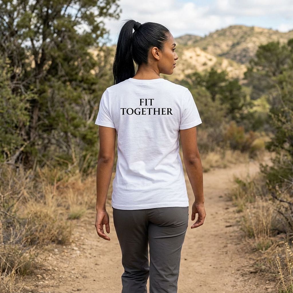 Gym Squad Women’s Cooling Performance Tee.  Fit Together logo included on back.