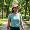 Women's Washed Mesh-Back Cap with  Concealed Ponytail Opening