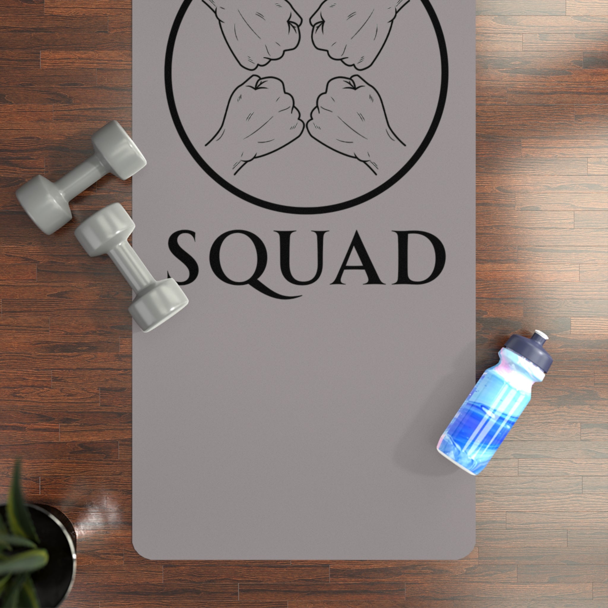 Rubber Yoga Mat — "Gym Squad"  Design