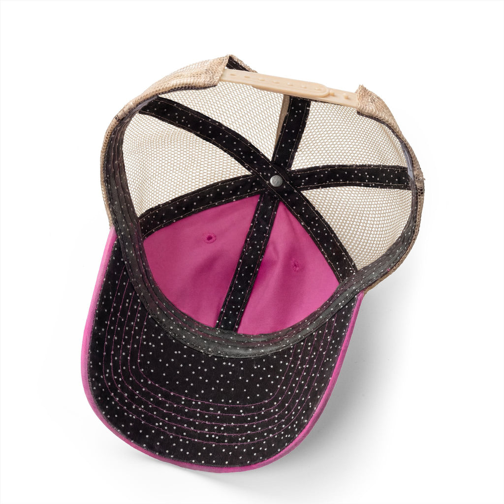 Women's Washed Mesh-Back Cap with  Concealed Ponytail Opening
