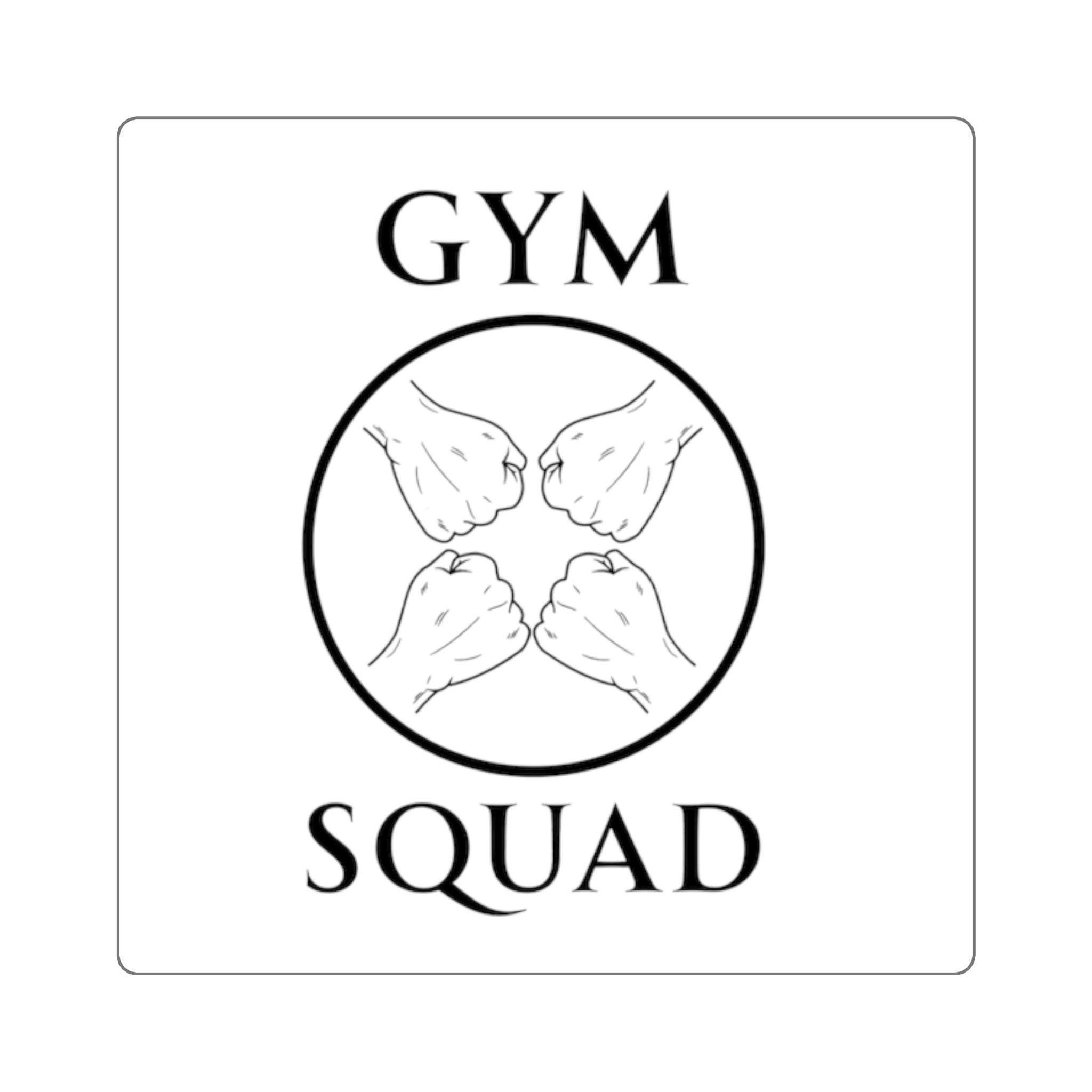 Gym Squad Square Sticker — Fist Bump Decal for the Squad